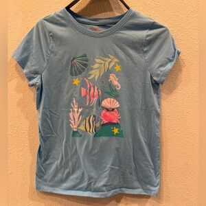 Cat & Jack Light Blue Tee with Orange Print